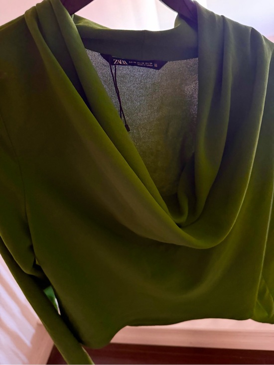 Zara Tops - Zara Draped Green Blouse